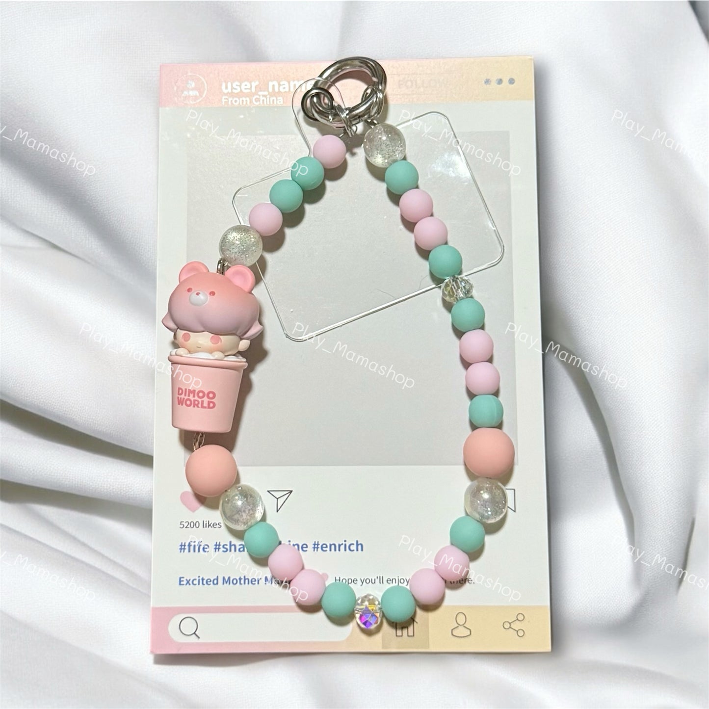 Cute Handmade Phone Strap ft. Popmart Dimoo Popbean (Taiwan Exclusive)