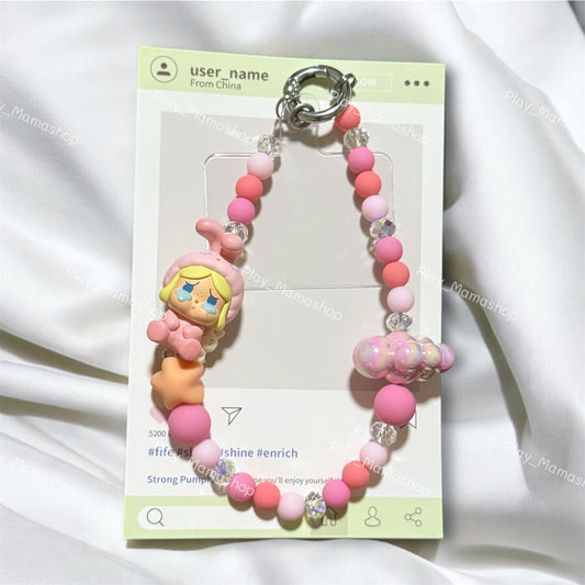 Cute Handmade Phone Strap ft. Popmart Crybaby Bunny Pajama Party Popbean