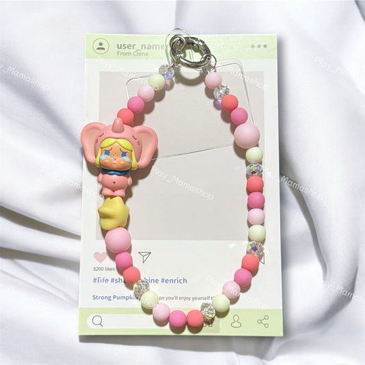 Cute Handmade Phone Strap ft. Popmart Crybaby Popbean (Thailand Exclusive)