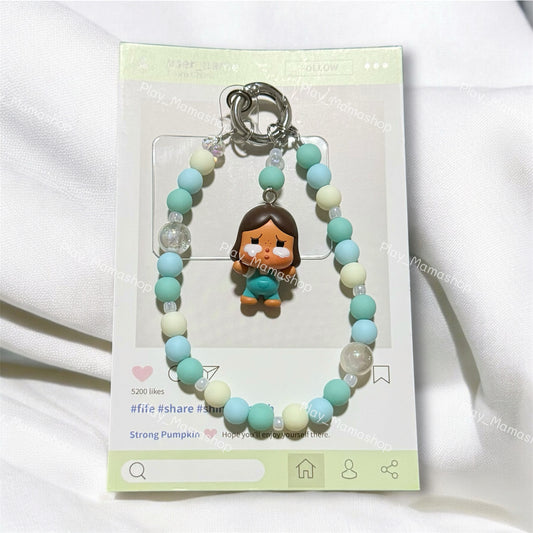 Cute Handmade Phone Strap ft. Popmart Crybaby Baby Brown Popbean